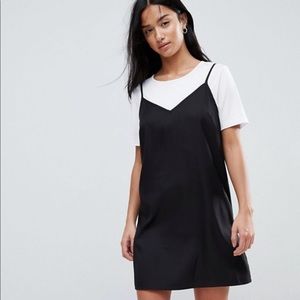 Hm Black Silky Cami Slip Dress 